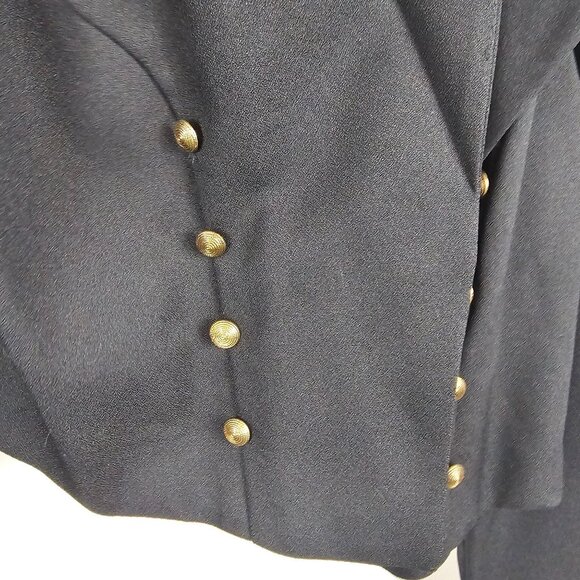 Helene Blake Blazer Jacket Women 14 Black Gold Elegant Office Business Workwear - Picture 12 of 12